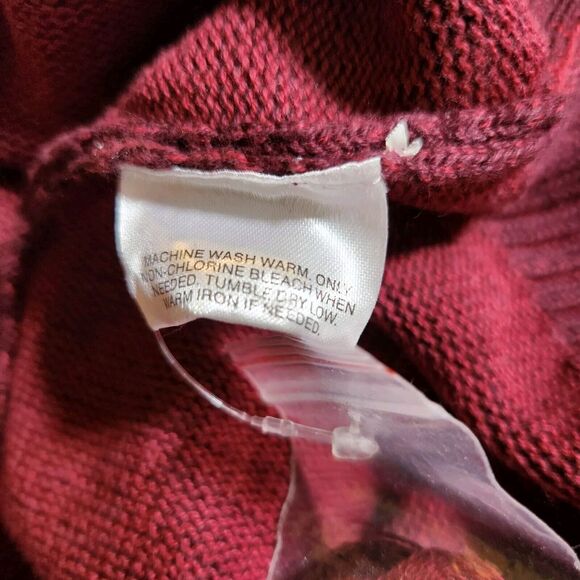 Vintage Structure $69 XXL 1/4 Quarter Zip Mock Neck 100% Cotton Burgundy Sweater - Picture 6 of 9
